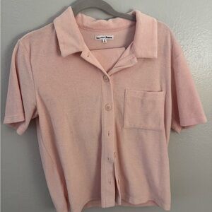 Reformation Soft Pink Collared Top